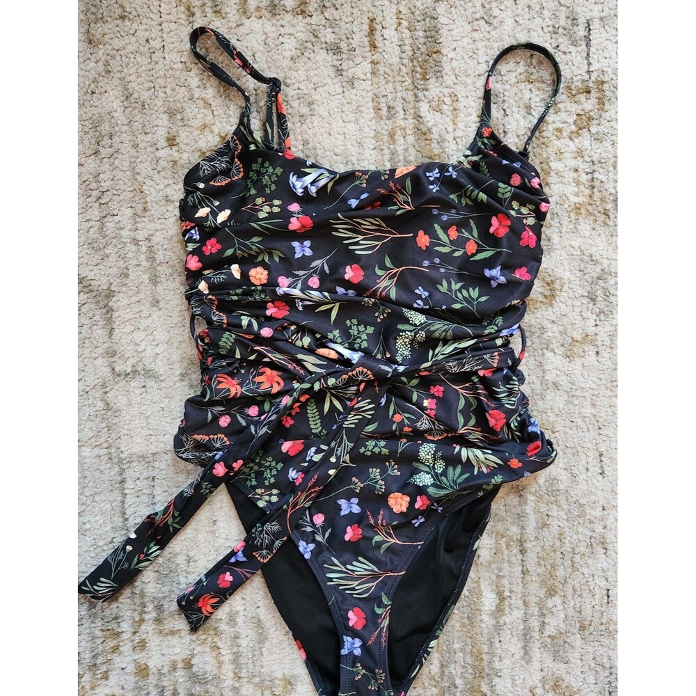 Hutch One Piece Swimsuit Floral With Belt Tie Excellent Condition